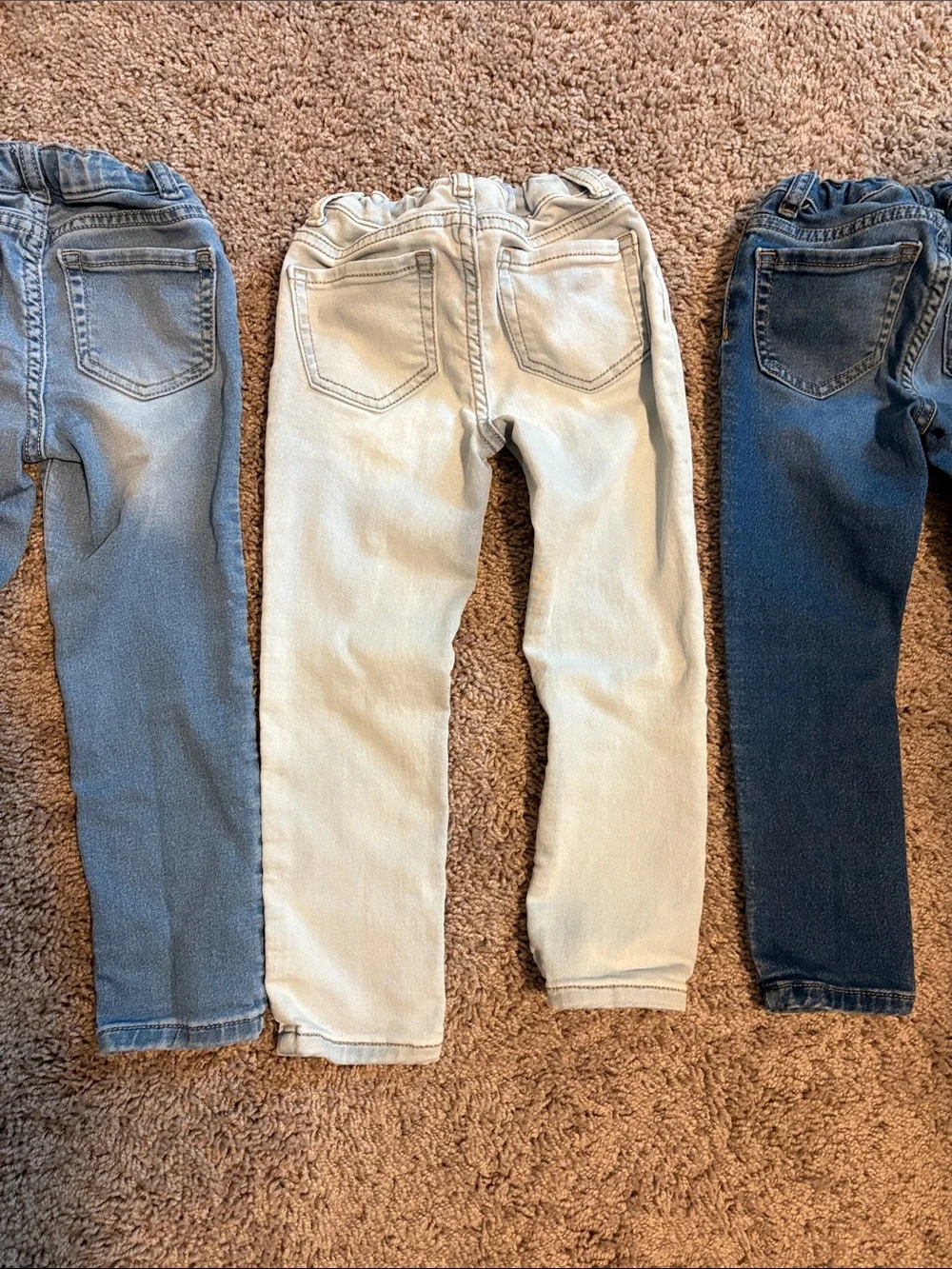 Girls' Elastic Waist Denim Legging Jeans - Light Blue, Medium Blue, Dark Blue